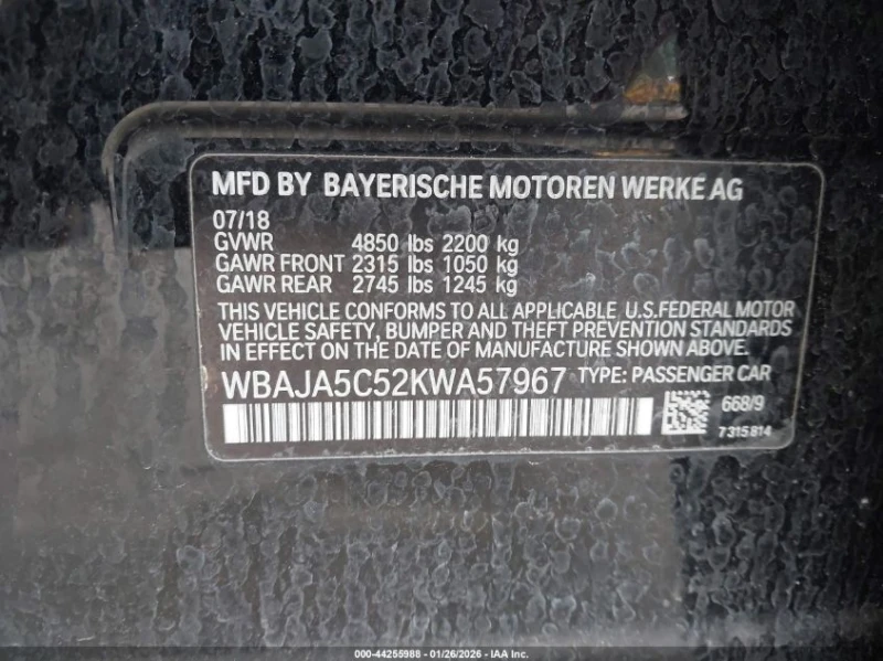 BMW 530 2.0L I-4 DI, DOHC, VVT, TURBO, 248HP Rear Wheel, снимка 14 - Автомобили и джипове - 53342807