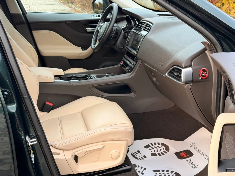 Jaguar F-PACE 2.0d-180КС-ПАНОРАМА-КОЖА-РЕКАРО-LED-КАТО НОВА!!!, снимка 15 - Автомобили и джипове - 53284119