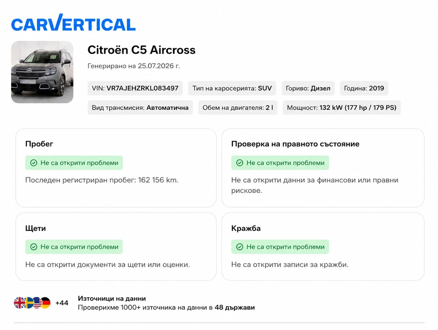 Citroen C5 Aircross 2.0 BlueHDI | 180 к.с. | Дистроник | CarVertical, снимка 17 - Автомобили и джипове - 55465107