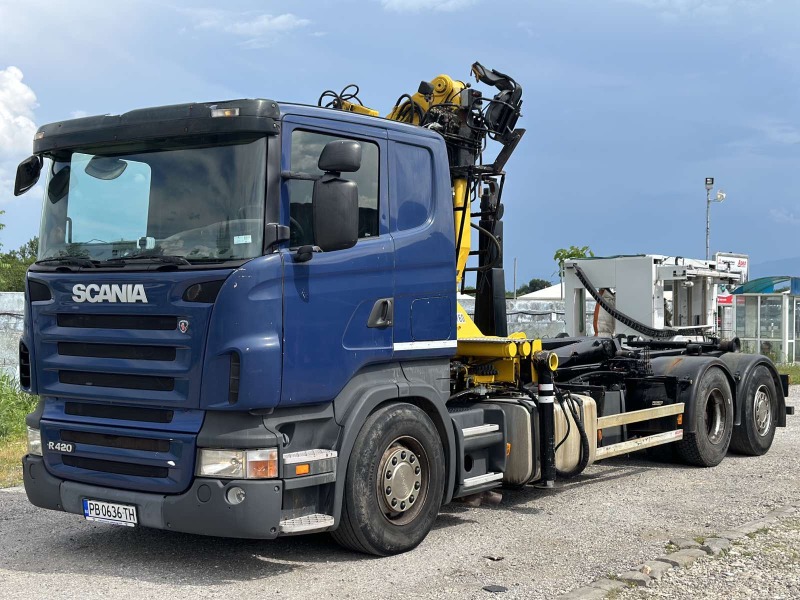 Scania R 420 мултилифтс кран  за скрап, снимка 1 - Камиони - 46428373