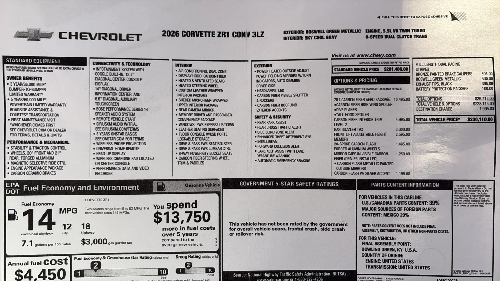 Chevrolet Corvette C8 , ZR1 - изображение 2