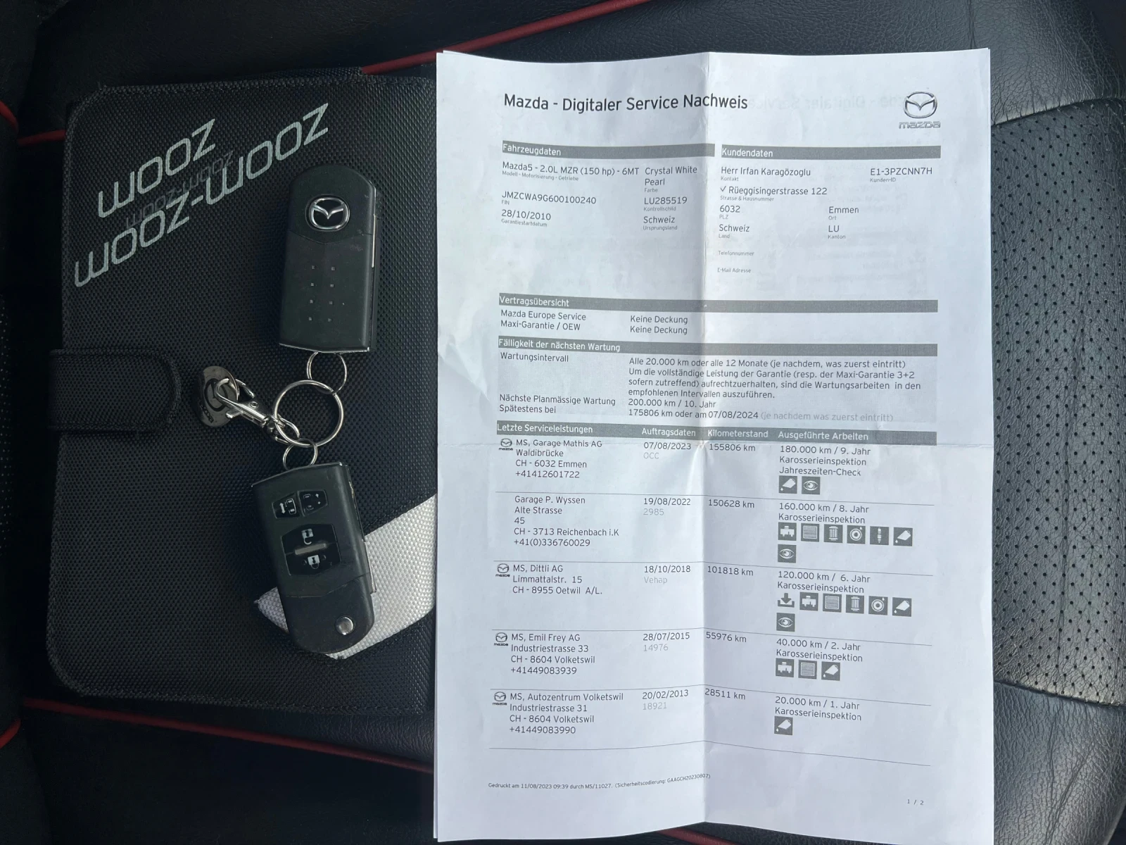 Mazda 5 facelift 2.0* КОЖА* ШВЕЙЦАРИЯ* 7 МЕСТЕН* , снимка 14 - Автомобили и джипове - 53889418