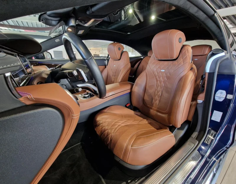 Mercedes-Benz S 500 4M/COUPE/455HP/AMG/PANO/HUD/DESIGNO/KLESS/HUD/734f, снимка 9 - Автомобили и джипове - 51671838