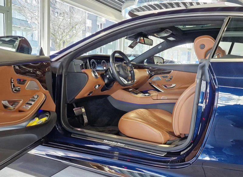 Mercedes-Benz S 500 4M/COUPE/455HP/AMG/PANO/HUD/DESIGNO/KLESS/HUD/734f, снимка 7 - Автомобили и джипове - 51671838
