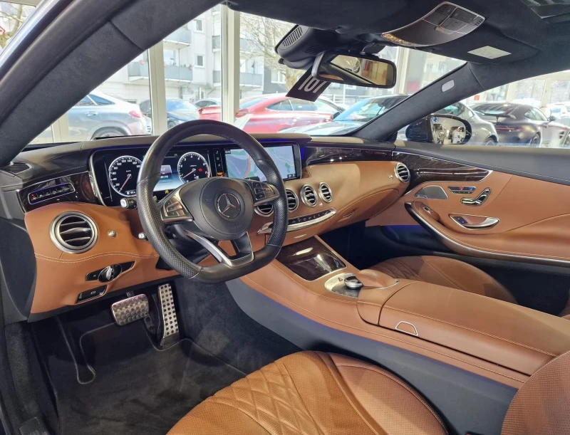 Mercedes-Benz S 500 4M/COUPE/455HP/AMG/PANO/HUD/DESIGNO/KLESS/HUD/734f, снимка 10 - Автомобили и джипове - 51671838