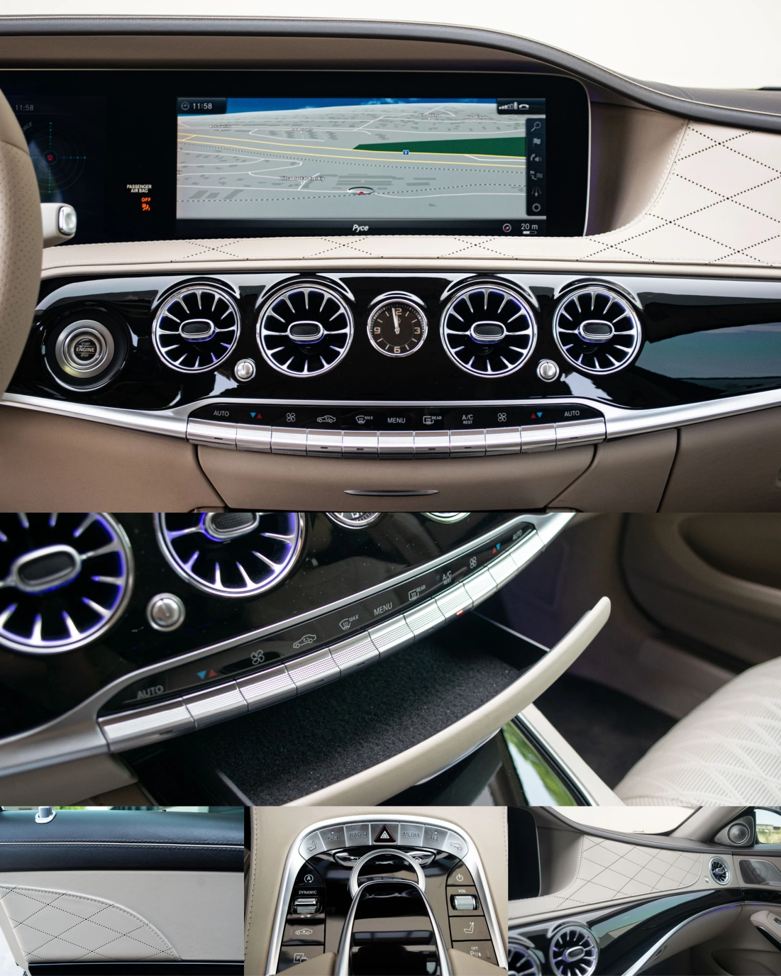 Mercedes-Benz S 400 d/Face/Long/63 AMG Pack/Реален пробег! - изображение 9