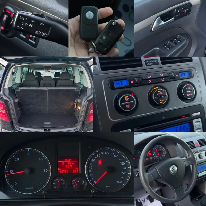 VW Touran 1.9TDI 105кс 6с 7-места FaceLift, снимка 16 - Автомобили и джипове - 52632358