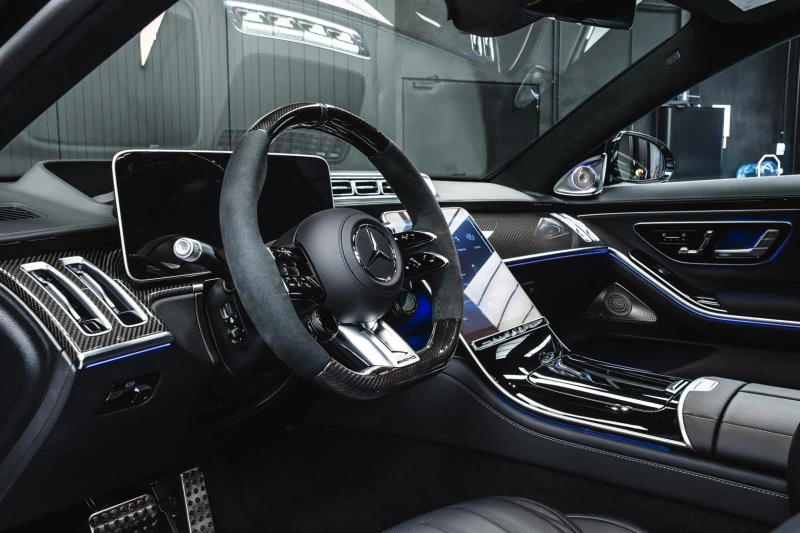 Mercedes-Benz S 63 AMG BRABUS B930 CARBON BURMESTER 4D CERAMIC TV PANO, снимка 13 - Автомобили и джипове - 51508826