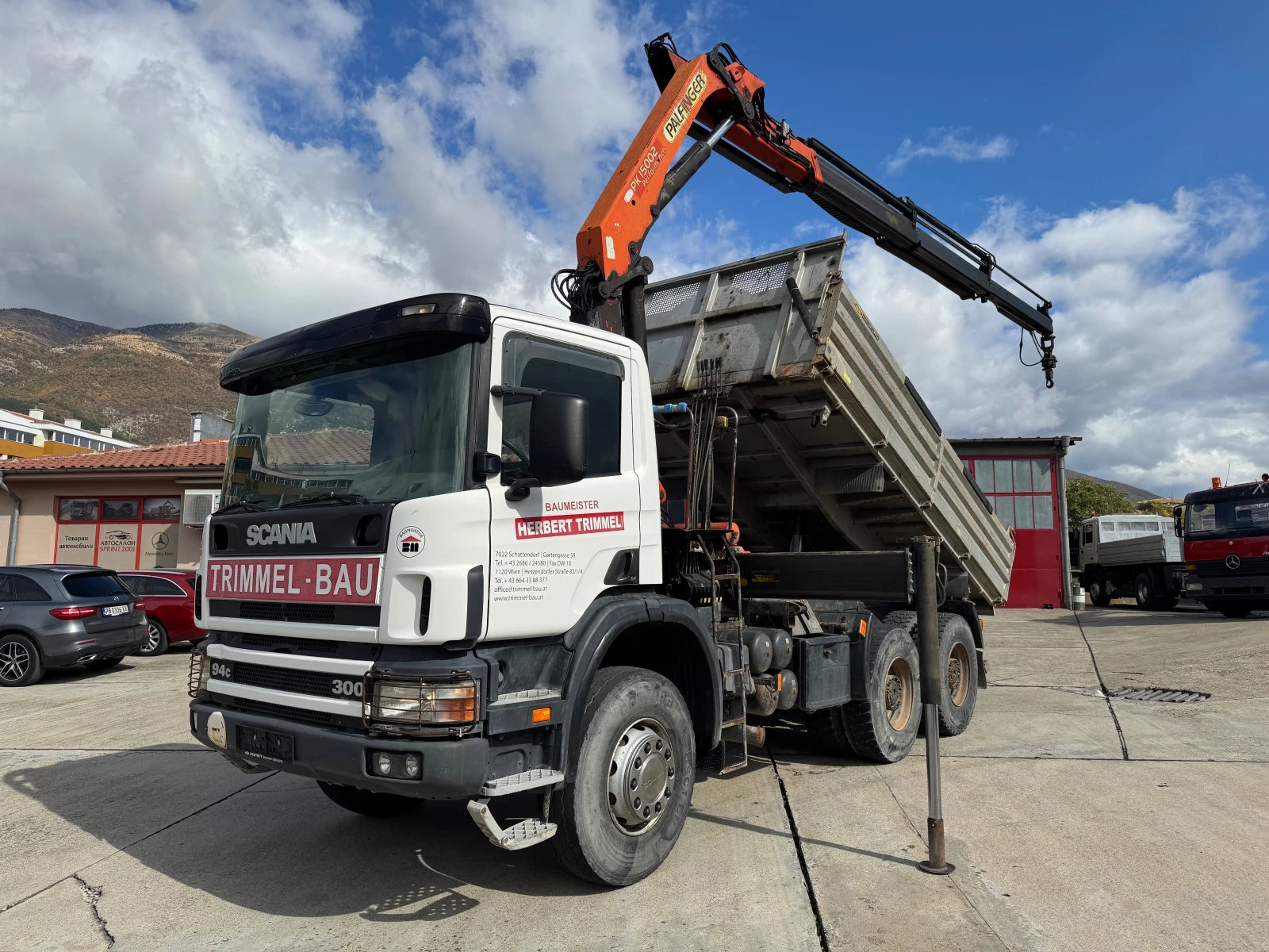 Scania P 94 Plfinger 15002 - 10м , 6х4 , кофа и ротатор