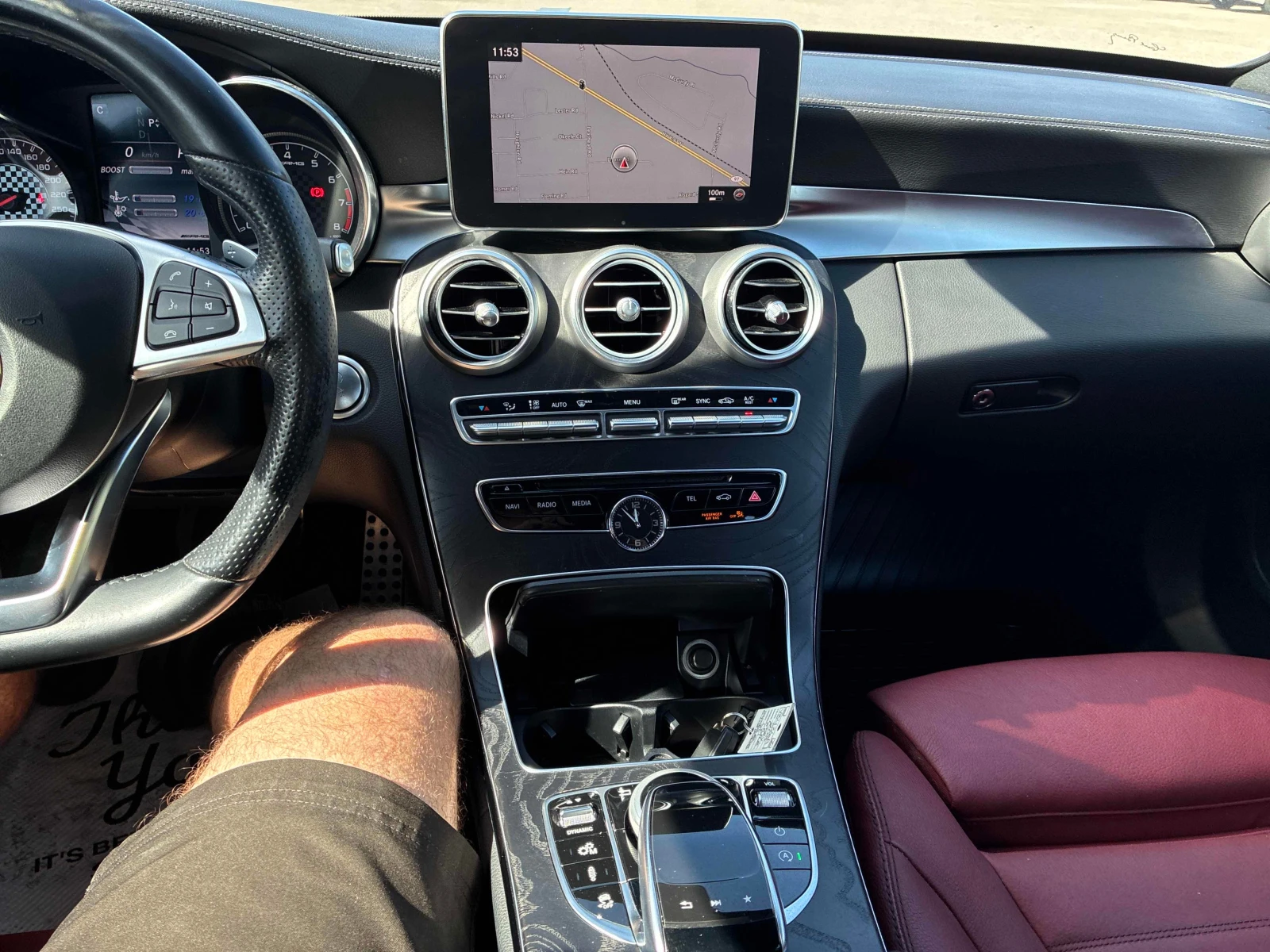 Mercedes-Benz C 43 AMG * BURMESTER * ЧЕРВЕНА КОЖА * ПАНО * CARFAX * , снимка 10 - Автомобили и джипове - 56012854