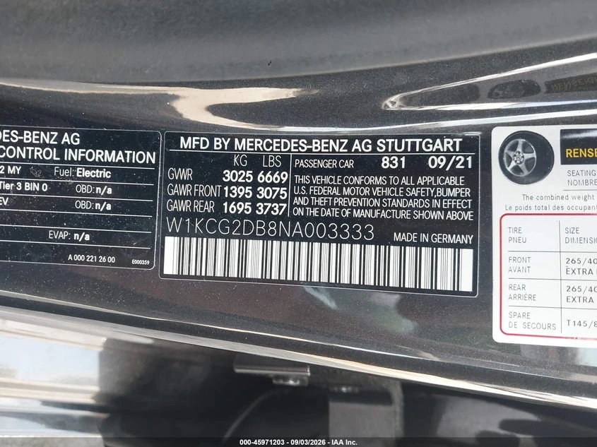 Mercedes-Benz EQS 450+ , снимка 9 - Автомобили и джипове - 56630379