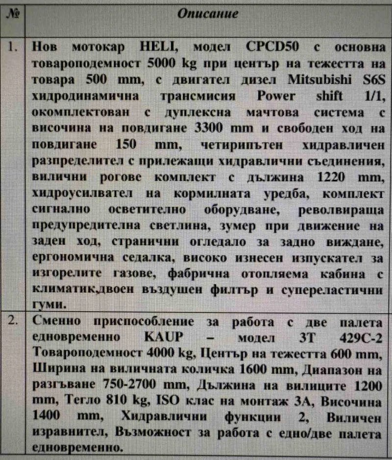 Мотокар Други HELI CPCD50 - 5t., снимка 10 - Индустриална техника - 52476556
