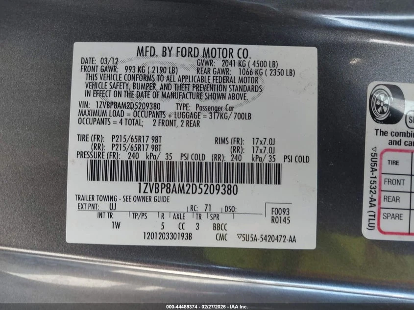 Ford Mustang 3.7l V6 * Крайна цена до БГ* , снимка 9 - Автомобили и джипове - 53907357