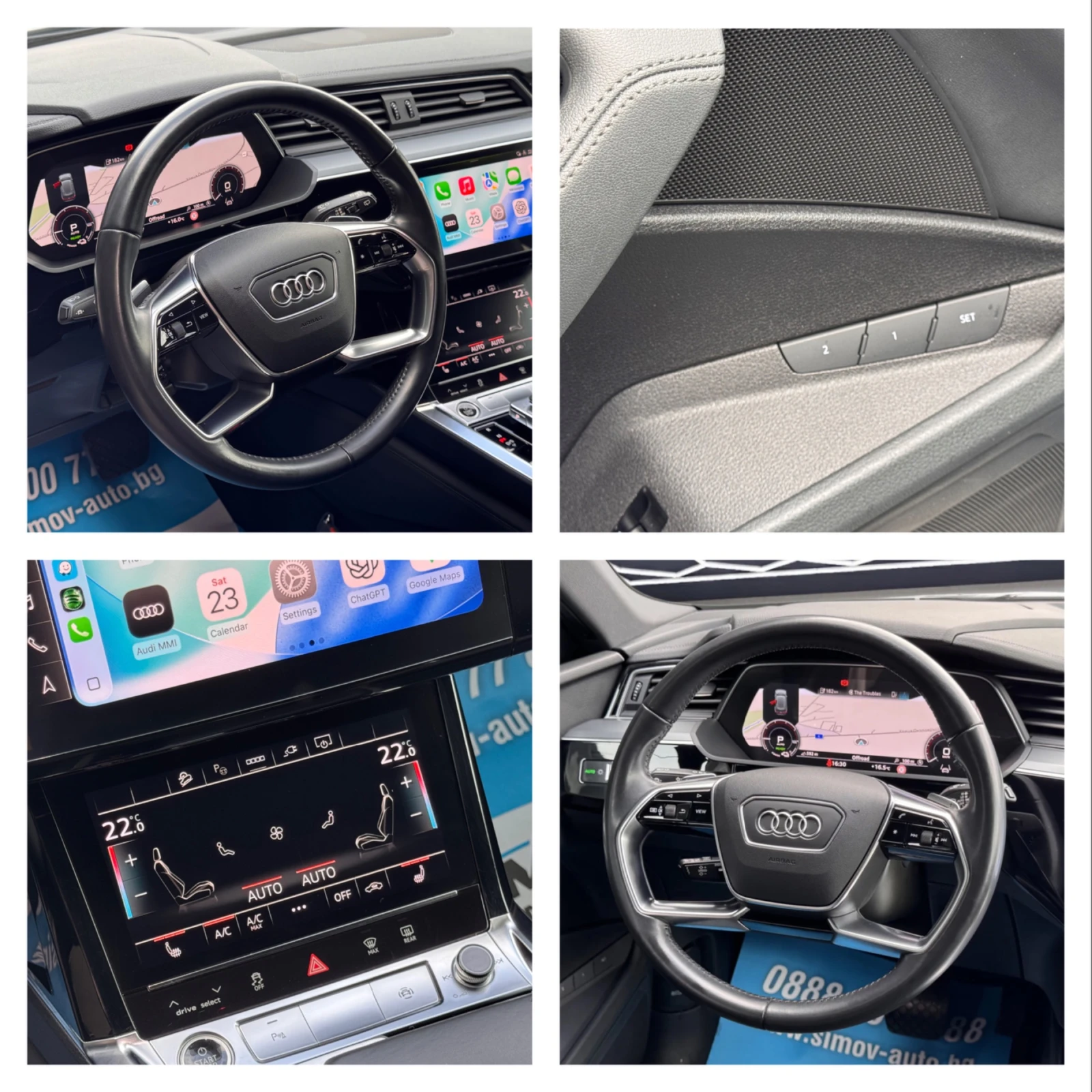 Audi E-Tron 55 S-LINE 95KWH 408КС. ПАНОРАМА КОЖА ПОДГРЕВ, снимка 9 - Автомобили и джипове - 54653045