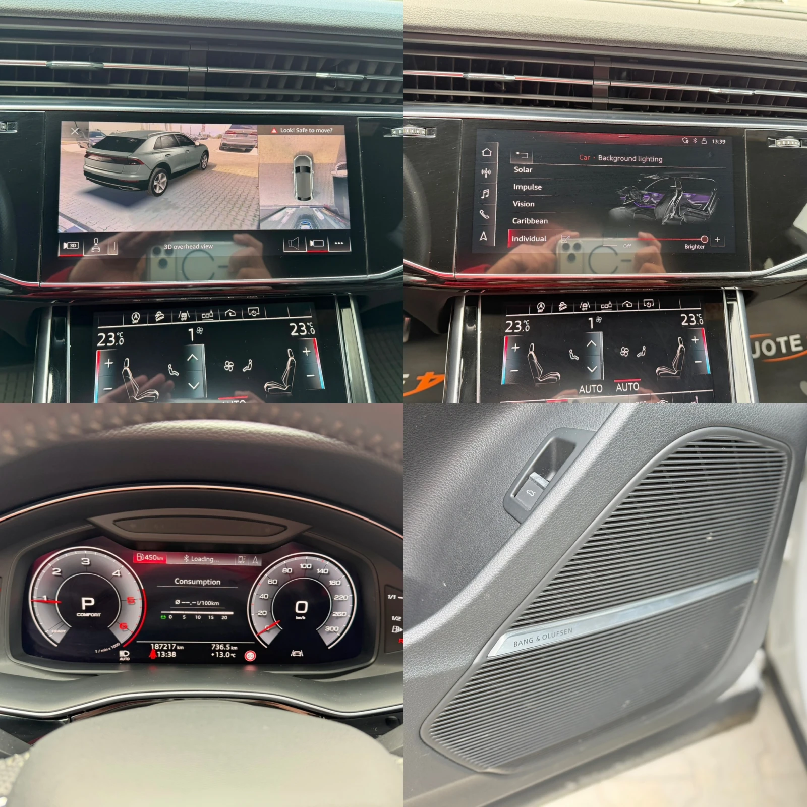 Audi Q8 50TDi S-Line+ Подгрев/B&O/3DКамера/Вакуум/Keyless, снимка 16 - Автомобили и джипове - 54126393