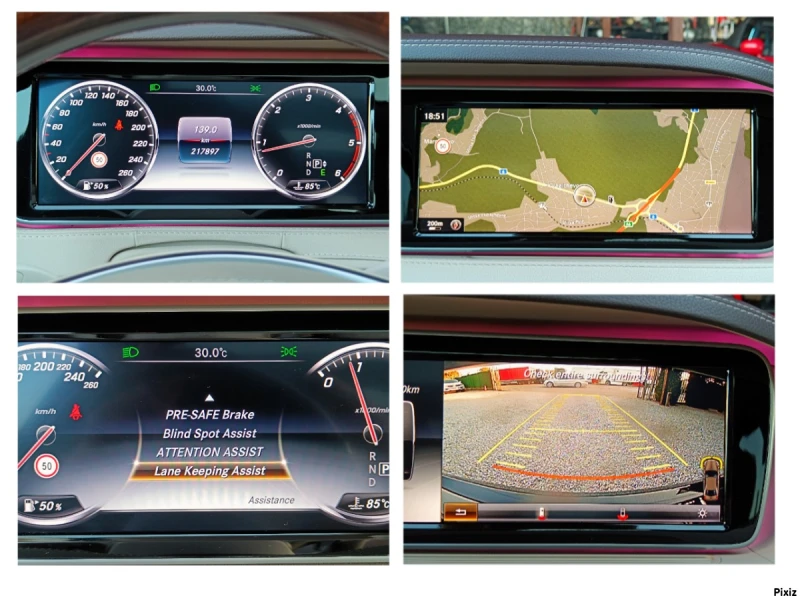 Mercedes-Benz S 350 * AMG* LONG* ПАНОРАМА* Distronic* Key/Go* Matrix* , снимка 13 - Автомобили и джипове - 51815087