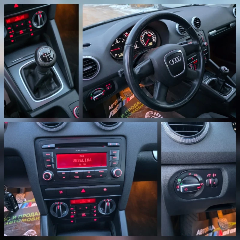 Audi A3 1.9TDI 105K.C. / КЛИМАТРОНИК / 2009 ГОДИНА, снимка 11 - Автомобили и джипове - 53311487