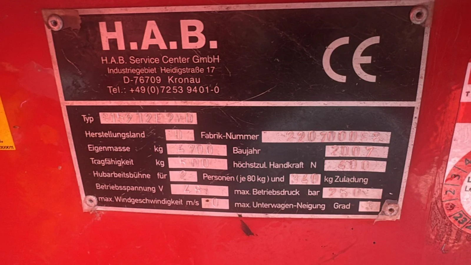 Автовишка Друга марка H.A.B 15 МЕТРА , снимка 3 - Индустриална техника - 54766651