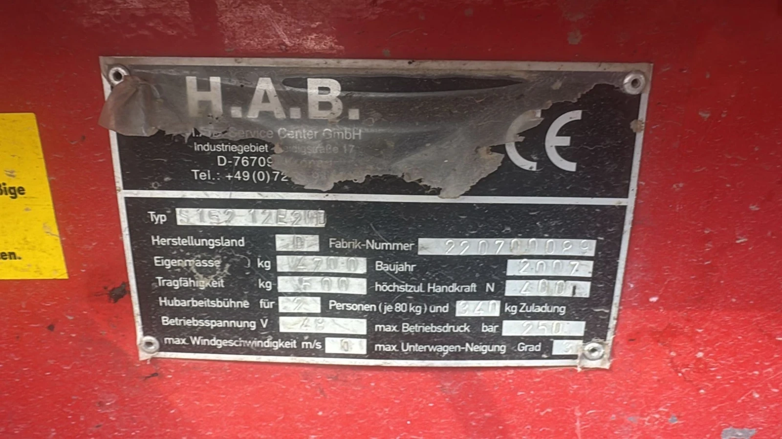 Автовишка Друга марка H.A.B 15 МЕТРА , снимка 4 - Индустриална техника - 54766651