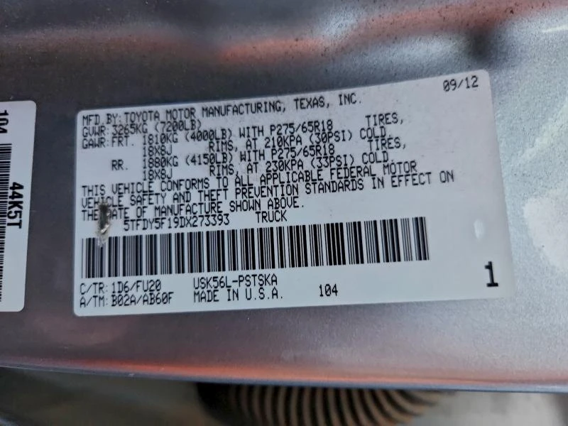 Toyota Tundra 5.7L 8 4x4 w/Rear Wheel Drv - изображение 4