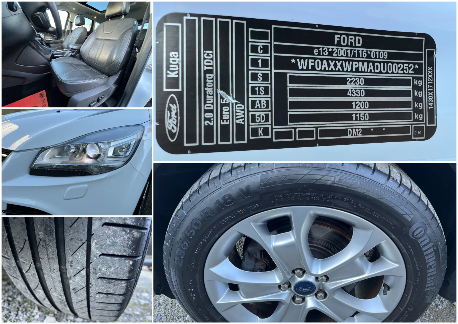 Ford Kuga 2.0TDCi 4x4 163k.c./ПАНОРАМА/КОЖА/НАВИ/TITANIUM/, снимка 16 - Автомобили и джипове - 54648642
