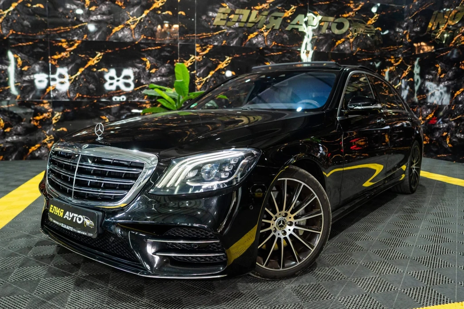 Mercedes-Benz S 400 D LONG AMG LINE LED ПАНО BURM 3XTV ЛИЗИНГ 100%, снимка 4 - Автомобили и джипове - 55960389