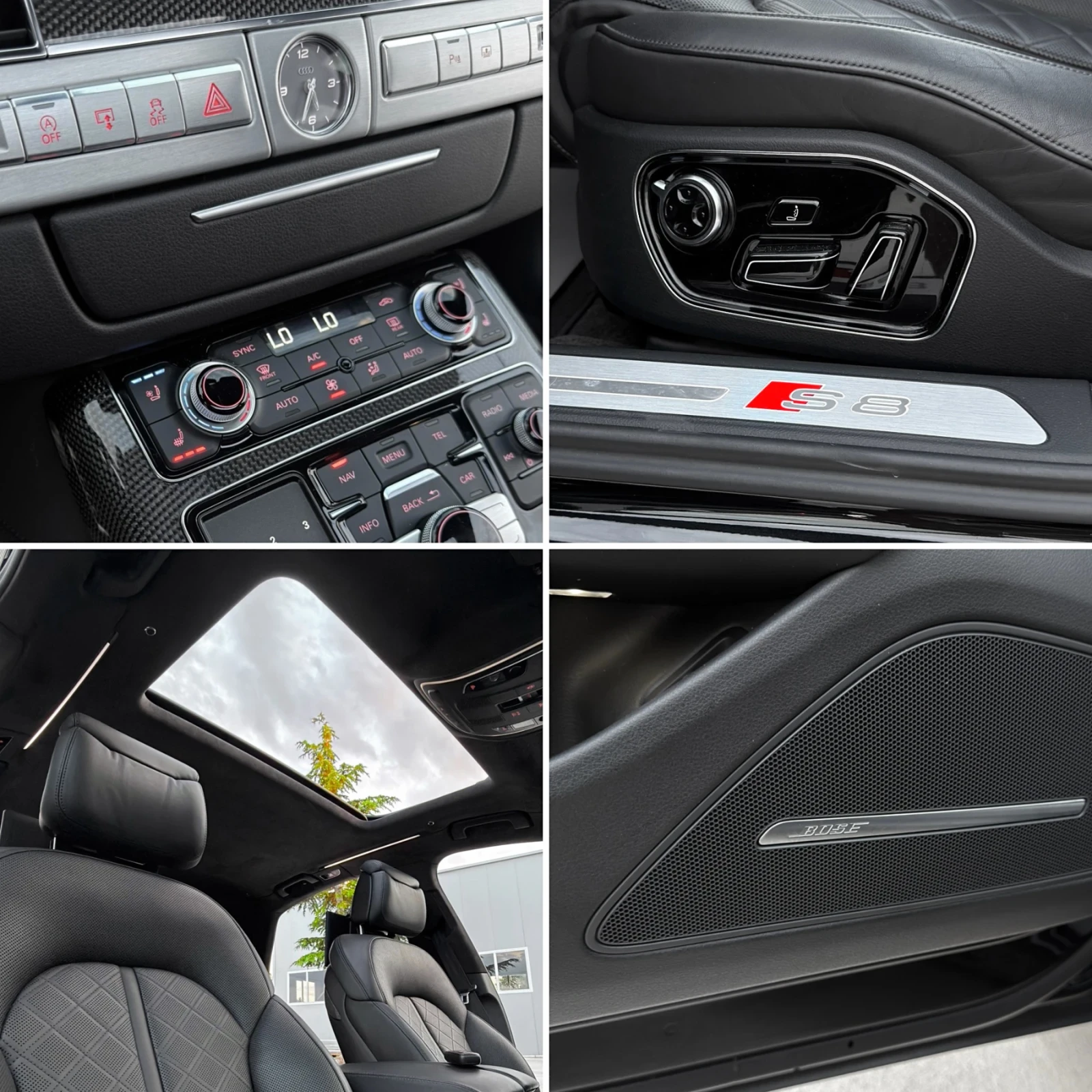Audi S8 4.0 V8/ 3xTV/ FULL LED/ CARBON/ ALCANTARA/ 8ZF, снимка 12 - Автомобили и джипове - 54766398