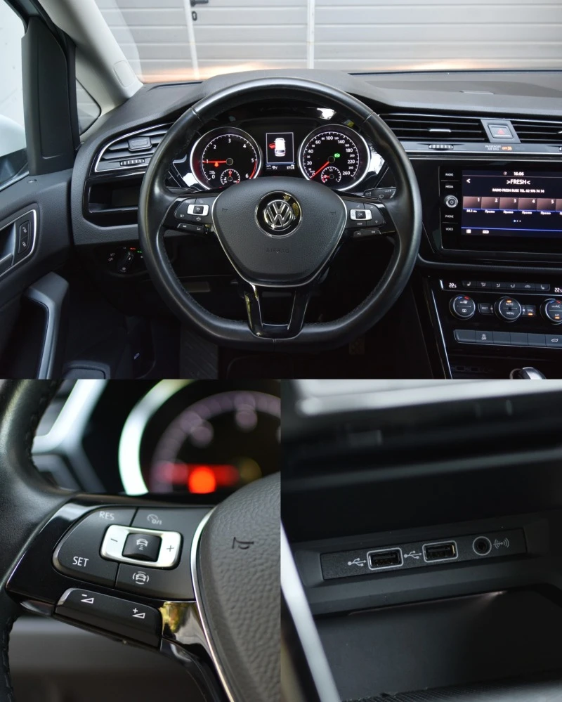 VW Touran Highline 20tdi-150кс/6+ 1/МАСАЖ/KEYLESS/ДИСТРОНИK, снимка 7 - Автомобили и джипове - 46642579