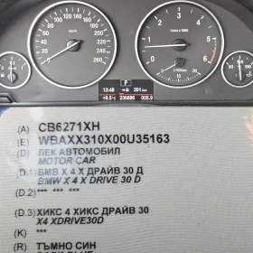 BMW X4 xDrive30d/M-Sport/LED/NAVI/БЛУТУТ - 17400 € / 34031.44 лв. - 60595375 12