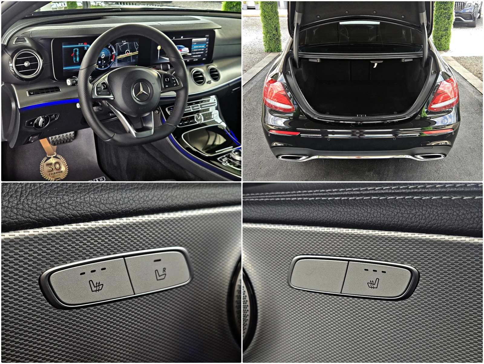 Mercedes-Benz E 220 AMG/4MAT/HUD/PANO/DIGITAL/CAMERA/ПОДГРЕВ/AMBI/LIZI, снимка 13 - Автомобили и джипове - 55670808