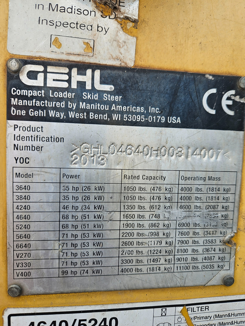 Мини челни товарачи GEHL 4640, снимка 3 - Индустриална техника - 46448023