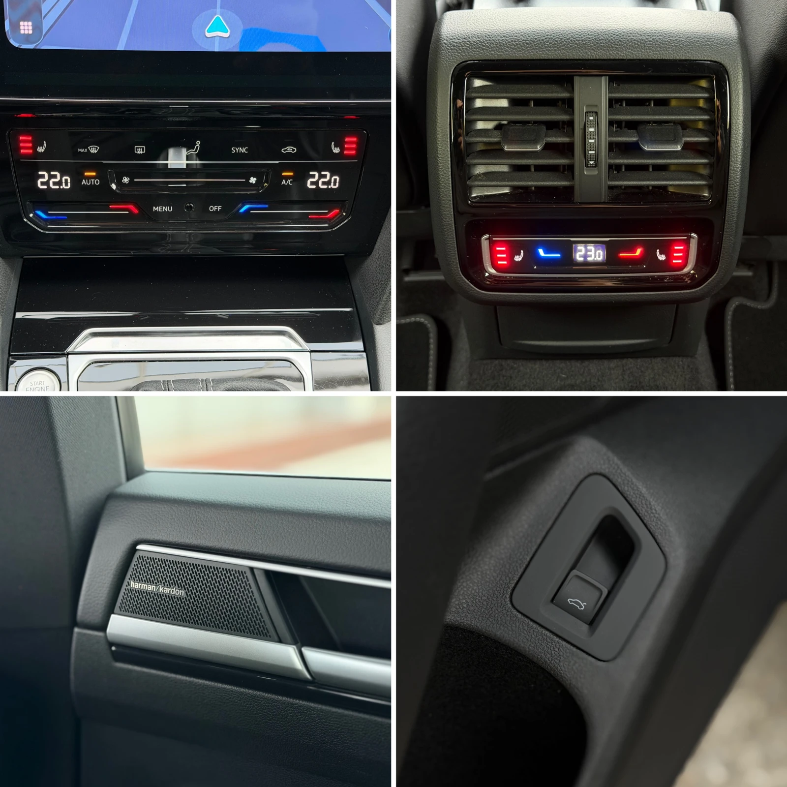 VW Arteon -R-line-Massage-Keyless-Ambient-Navi-4M-Harman-, снимка 14 - Автомобили и джипове - 56238777